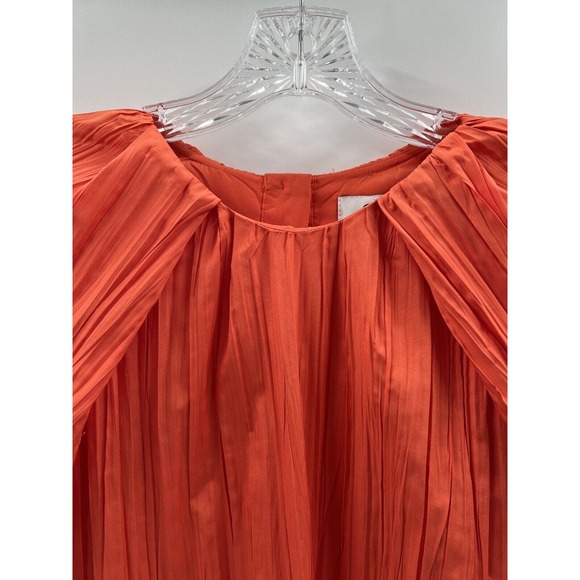 COS Women’s Pleated Long Sleeve Cape Style Open Sleeve Blouse Orange Size 38 (S) - Picture 3 of 14